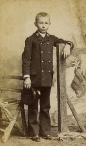 France Valenciennes Boy Portrait Uniform Fashion Old CDV photo Delsart 1890