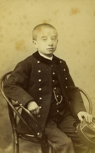 France St Quentin School Boy Uniform Portrait Fashion Old CDV photo Vinmer 1880