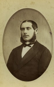 France Man with Mutton chops Sideburns Old CDV photo Laurent Henry  1880
