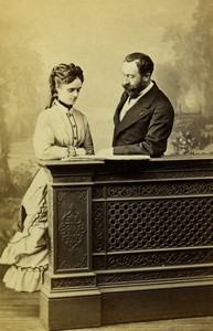 France Paris Woman & Man Couple Portrait Fashion Old CDV photo Lejeune 1870