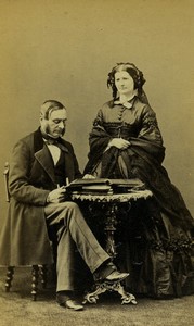 France Paris Woman & Man Couple Portrait Fashion Old CDV photo Ken 1860