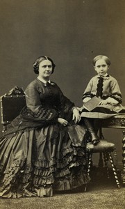 France Paris Mere et Enfant Portrait Mode ancienne Photo CDV Ken 1860