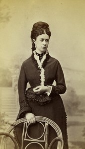 France Paris Woman Portrait Fashion Old CDV photo Mathieu Deroche 1870 #1