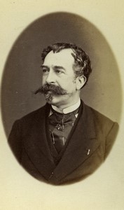 France Paris Man Portrait Fashion Moustache Old CDV photo Mathieu Deroche 1870