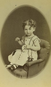France Paris Toddler Portrait Fashion Old CDV photo Chambay 1870