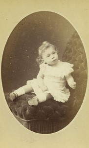 France Paris Baby Portrait Fashion Old CDV photo Penabert 1870