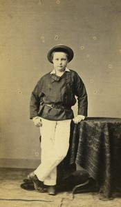 France Dieppe Children Second Empire Fashion Old CDV photo Parkinson 1860's