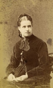 Belgium Liege Woman Second Empire Fashion Old CDV photo Damry 1870's