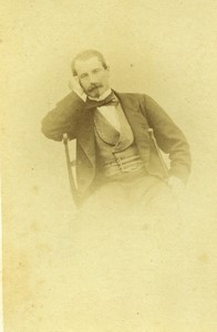 Italy Torino Turin Man Portrait Fashion Old CDV photo Crette 1860's
