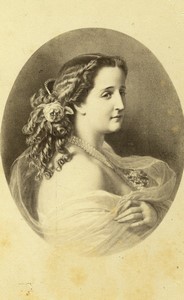 France Paris Empress Eugenie de Montijo Portrait Old CDV photo Dusacq 1870