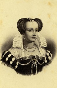 France Paris Marguerite de Valois Portrait Old CDV photo Neurdein 1870