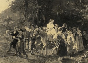 France Salentin Painting La Fête de Mai May Day Old CDV photo Goupil 1870
