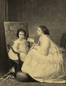 France Toulmouche Painting The Lesson Old CDV photo Goupil 1870