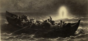 France Jalabert tableau 'Jésus marchant sur les eaux' ancienne Photo Goupil CDV 1870