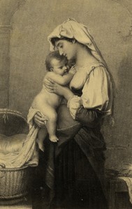 France Jalabert Painting 'The First Hope' Old CDV photo Goupil 1870