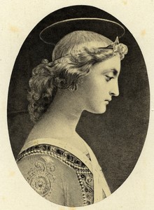 France Delaroche Painting 'Angel Gabriel' Old CDV photo Goupil 1870