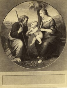 France Raphael Painting Holy Family with a Palm Tree Old CDV photo Goupil 1870