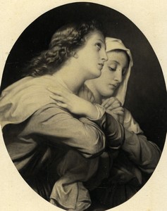 France Landelle Painting 'Extasy and Prayer' Old CDV photo Goupil 1870