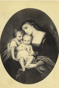 France Jalabert Painting A Widow Old CDV photo Goupil 1870