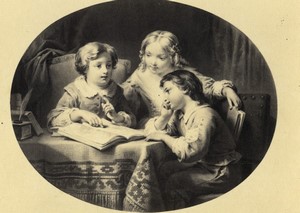 France Henri Voland Painting Mutual Education Old CDV photo Goupil 1870