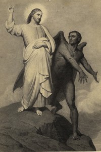 France Ary Scheffer tableau La Tentation du Christ ancienne Photo Goupil CDV 1870