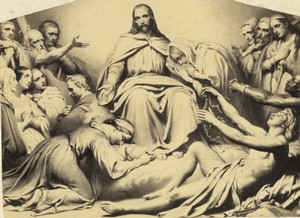 France Ary Scheffer Painting Christus Consolator Old CDV photo Goupil 1870