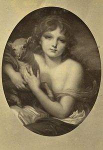 France Jean-Baptiste Greuze tableau Innocence ancienne Photo Dusacq CDV 1870