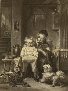 France Kretzschmer Painting The First Pants Old CDV photo Dusacq 1870