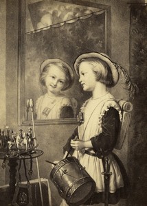 France Dubasty Painting The Little Drummer Boy Old CDV photo Goupil 1870