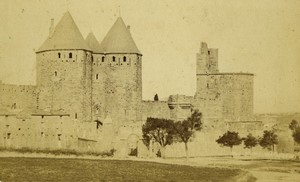 France Carcassonne Porte de Narbonne ancienne Photo Neurdein CDV 1870