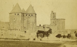 France Carcassonne Porte de Narbonne Gate Old CDV photo Neurdein 1870