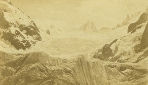 France Mont Blanc seracs of Giant Old CDV photo Bisson 1870