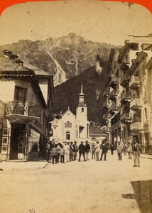 France Chamonix & le Brévent Montagne ancienne Photo Anonymous CDV 1870