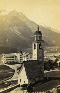 Suisse St Maurice Eglise Hotel du Kuln ancienne Photo Braun CDV 1860's