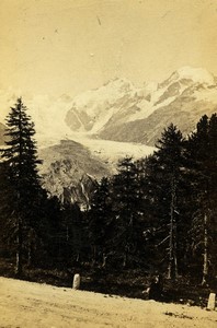 Switzerland Mortaratsch Glacier Old CDV photo Braun 1860's
