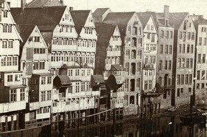 Germany Hamburg Deichstrasse Canal Old CDV photo Champes 1870