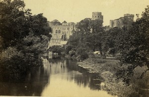 United Kingdom Warwick castle from the bridge Old CDV photo Bedford 1870