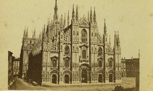 Italy Milano Milan cathedral Old CDV photo Anonymous 1870