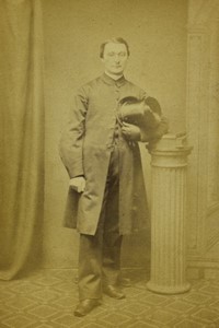 United Kingdom Liverpool Man Portrait Top Hat Old CDV photo Peverelli 1870