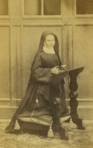 Hollande Maastricht Religieuse Priere Portrait Religion ancienne Photo CDV Weynen 1880