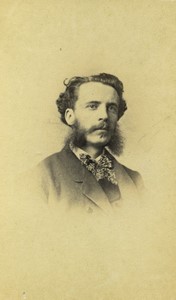 USA New York Man Portrait Sideburns Old CDV photo Bogardus 1870