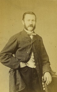 Belgium Brussels Man Portrait Sideburns Old CDV photo Maes 1870