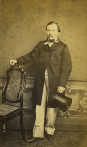 Belgium Brussels Man Portrait Top hat Old CDV photo Cornelis 1870