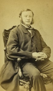 Belgium Brussels Man Portrait Sideburns Old CDV photo Geruzet 1860's