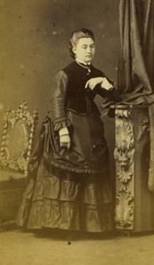 Belgium Brussels Woman Portrait Old CDV photo Schwarz 1870