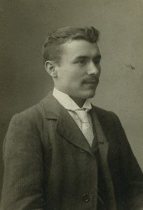 Belgium Brussels Man Portrait Tie Old CDV photo Buyle 1900