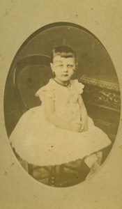Belgium Antwerp Young Girl Child Portrait Old CDV photo Linnig Quveliers 1870