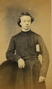 France Paris Young Priest Portrait Religion Old CDV photo Pierre Petit 1870 #1