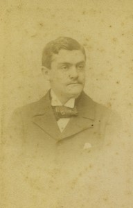 France Paris Man Portrait Bow tie Old CDV photo Pierre Petit 1890