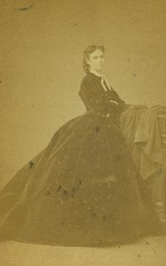 France Paris Woman Victorian Fashion Old CDV photo Berne-Bellecour Helios 1870#3